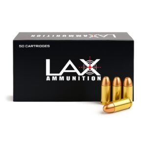 LAX Ammunition 9mm Luger Ammo- 115 Gr Round Nose (RN), 50 rounds, New
